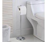 SunnyPoint - Porte-rouleau de papier toilette sur pied avec fonction réserve, finition chromée