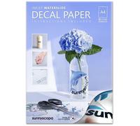 SUNNYSCOPA - papier transfert pour imprimantes à jet d'encre | Papier decalcomanie. Pour cadeaux personnalisés en céramique, verre, cire, etc. | Contenu : papier A4; 20 feuilles; transparent