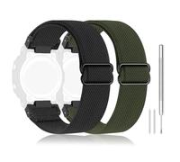 Sunnyson Lot de 2 bandes élastiques en nylon compatibles avec Casio G-Shock DW-5600/8900/GWM5610, élastiques souples et réglables pour Casio Watch GA-100/GA-100C/GA-300/GW-B5600/GB-5600/GW, Noir +