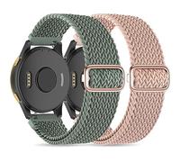 Sunnyson Lot de 2 bracelets élastiques tressés compatibles avec Garmin Venu/Venu Sq/Garmin Vivoactive 3/Vivoactive 3 Music/GarminActive 5,20 mm Bracelet de montre réglable en nylon tissé pour Garmin