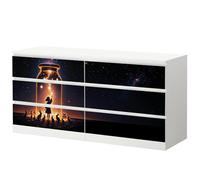 Sunnywall Film pour meubles compatible avec IKEA Malm Commode Film autocollant avec motif attrape-étoiles fille | Collage sans bulles | Chambre d'enfant (XL Malm 6 tiroirs ≈ 160 cm)