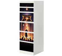 Sunnywall Film pour meubles compatible avec IKEA Malm Commode Film autocollant avec motif attrape-étoiles fille | Collage sans bulles | Chambre d'enfant (SMalm 6 tiroirs ≈ 40 cm)