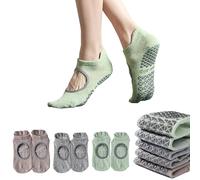 Sunolkie 3 Paire Chaussettes Pour Yoga Chaussettes Pilates Femme,Studio de danse, Exercice Intérieur, Yoga Pilates Hôpital Maternité, Différents coloris A, Taille unique