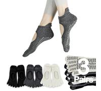 Sunolkie Femmes Yoga Chaussettes à Doigts Séparés, Antidérapant Chaussettes pour Femme, Chaussettes de Yoga Pilates, Chaussettes de Yoga, Pilates, Ballet, Danse, Bal Pieds Nus, Fitness, 3 Paires
