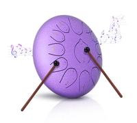 Sunowl Steel Tongue Drum, 12 Pouces 13 Tons C Key Handpan Drum, Mini Tambour à Langue Handpan Instrument, Percussion Steel Drum Kit pour Performances, Méditation, Yoga, Education