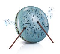 Sunowl Steel Tongue Drum, 6 Pouces 11 Tons D Key Handpan Drum, Mini Tambour à Langue Handpan Instrument, Percussion Steel Drum Kit pour Performances, Méditation, Yoga, Education, Bleu ciel