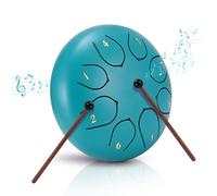 Sunowl Steel Tongue Drum, 6 Pouces 8 Tons D Key Handpan Drum, Mini Tambour à Langue Handpan Instrument, Percussion Steel Drum Kit pour Performances, Méditation, Yoga, Education, Bleu