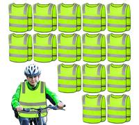 SUNOYA 15 Pièces Gilet De Sécurité pour Enfants, Gilet De Sécurité Réfléchissant Enfants, Visibilité À Gilet Réfléchissante pour Le Chemin De L'École, La Circulation Routière, Le Cyclisme