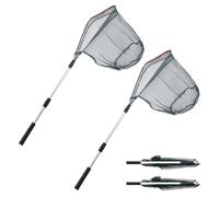 SUNOYA 2 Pièces Épuisette De Pêche, 130 Cm Épuisette Télescopique, Epuisette Peche Carnassier, Pêche Télescopique Poignée Alliage D'aluminium pour Aquarium Articles Flottants pour Étangs Truite Carpe
