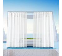 SUNOYA 2 Pièces Rideaux D'extérieur, 132x213cm Rideau D'extérieur Imperméable, Transparents Rideau Imperméable Extérieur, Rideau Pergola Extérieur pour Balcon, Terrasse, Brise-Vue, Protection Solaire