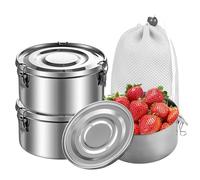 SUNOYA 3 Pièces Boîtes a Déjeuner en Acier Inoxydable, Lunch Box Inox, Boite Alimentaire Inox, 360ml, pour Les Collations, Les Fruits, Les Céréales, Les Soupes et Les Repas Principaux