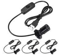 SUNOYA 4 Pièces Mini Projecteur À Intensité Variable, Mini Spot Light, Usb 5v Led Minis Spots Lumineux, Spot Lumineux Usb Projecteur Pour Vitrine Bijoux Cabinet Porche (Lumière Blanche Chaude 3000k)