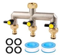 SUNOYA Distributeur 3 Voies avec 3 Connecteurs, 3 Voies Séparateur de Tuyau Répartiteur Adaptateur, Séparateur de Tuyau à 3 Voies pour L'irrigation du Jardin 3/4'' Connecteur, Cuisine Machine a Laver
