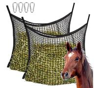 SUNOYA Filet A Foin pour Chevaux, 2 Pièces Filet A Foin Chevaux 60 X 90 Cm, Filet A d'alimentation, Filet A d'alimentation pour Cheval, Filets À Foin pour Chevaux avec 4 Mousqueton