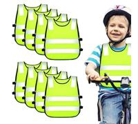 SUNOYA Gilet Jaune Enfant 8 Pièces, Gilet Securite Enfant, Gilet Fluo Enfant, Gilet Haute Visibilité pour Velo Plein Air Course à Pied 3-12 Ans Enfants