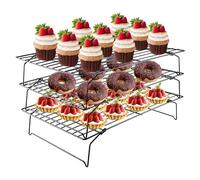 SUNOYA Grilles de Refroidissement,3 Étages Grille Patisserie, Grille de Refroidissement, pour Cuire, Griller Et Sécher, 40 X 25 cm
