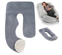 SUNOYA Housse de coussin de grossesse, Housse de coussin en forme de J pour position latérale, Housse de coussin de grossesse, Housse de coussin en forme de J pour femmes et position latérale, Housse