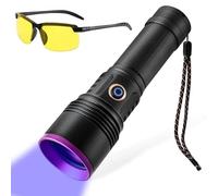 SUNOYA Lampe de poche UV 365 nm 20 W - Lampe de poche à lumière noire rechargeable par USB - Lampe UV pour ambre, urine d'animaux domestiques, résine époxy, minéraux, détection des taches