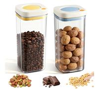 SUNOYA Lot de 2 boîtes à café hermétiques 1800 ml - Pour grains de café, noix, cacao, feuilles de thé