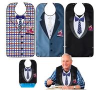 SUNOYA Lot De 3 Bavoir Adulte, Bavoir Pour Adulte, Bavoirs Adultes, Bavoirs Adultes Réutilisables, Protecteurs De Vêtements Lavables Pour Les Personnes Âgées