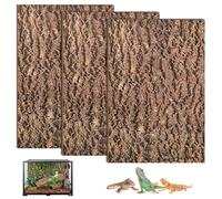 SUNOYA Lot de 3 parois arrière pour terrarium, écorce de liège, 20 x 30 cm, aspect écorce d'arbre naturelle, résistant à l'eau, imputrescible, plaque de fond en écorce de liège, surface d'escalade