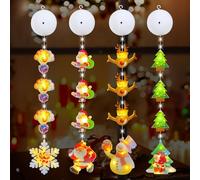 SUNOYA Lot de 4 guirlandes lumineuses à LED pour fenêtre, décoration de Noël, pour la maison, le jardin, le balcon, les arbres, les fêtes