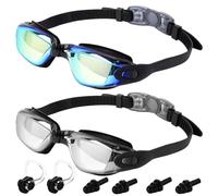 SUNOYA Lunettes De Natation, Lot De 2 Lunettes De Natation Antibuée, Lunette Piscine, Protection Uv, Sans Fuite, Pour Hommes Femmes Adultes Adolescents