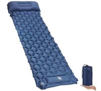 SUNOYA Matelas de camping auto-gonflant - 60 x 190 cm - Auto-gonflant - Avec oreiller intégré - Pour l'extérieur, la randonnée, la tente, bleu marine