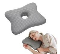 SUNOYA Oreiller avec Trou,Coussin De Piercing d'oreille,Coussin Piercing Oreille,Oreiller De Piercing Dormir sur Côté pour Personnes Dormant sur Côté,Dormant sur Côté,Femmes Enceintes,Gris