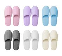 SUNOYA Pantoufles d'hôtel, universelles, antidérapantes, pour invités, unisexes, taille 39-43, bleu, lot de 6 paires