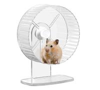 SUNOYA Roue pour hamster : roue silencieuse de 21 cm pour hamsters, gerbilles, souris - Super Silent, support réglable, transparent