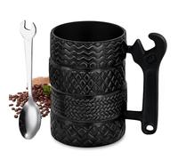 SUNOYA Tasse A Pneu De Voiture Pour Café,500 ml Tasse De Pneu Avec Une cuillère,Pneu Tasse Grande Capacité,Tasses De Pneus A Grand Capacité Pour Le Bureau, La Maison,Le Lait,Le Thé,L'eau