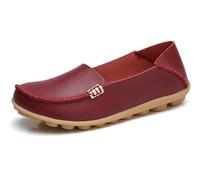 Sunporx Mocassins de Conduite pour Femmes Cuir Mocassins Confortables Respirant Mocassin d’infirmière Orteil Rond Marche Sauvage Mode Chaussures Douces
