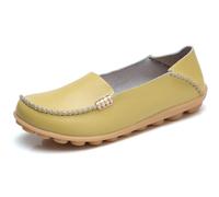 Sunporx Mocassins de Conduite pour Femmes Cuir Mocassins Confortables Respirant Mocassin d’infirmière Orteil Rond Marche Sauvage Mode Chaussures Douces