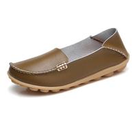 Sunporx Mocassins de Conduite pour Femmes Cuir Mocassins Confortables Respirant Mocassin d’infirmière Orteil Rond Marche Sauvage Mode Chaussures Douces