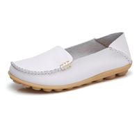 Sunporx Mocassins de Conduite pour Femmes Cuir Mocassins Confortables Respirant Mocassin d’infirmière Orteil Rond Marche Sauvage Mode Chaussures Douces
