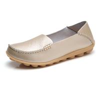 Sunporx Mocassins de Conduite pour Femmes Cuir Mocassins Confortables Respirant Mocassin d’infirmière Orteil Rond Marche Sauvage Mode Chaussures Douces