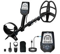 SUNPOW Détecteur de Métaux Professionnel pour Adultes Rechargeable, 6 Identifiants de Métaux, Bobine Étanche IP68, Écran LCD, Détecteur de Métaux pour La Recherche de Trésors sur La Plage