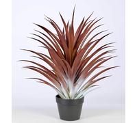 SUNPRAIRIE Grande Plante Artificielle d'aloe Vera Rouge Hyper réaliste de 66 cm de Haut. Grand Agave Artificiel dans Un Pot Noir Mat.