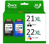 SUNPRINTZ 21XL 22XL Cartouches d'impression Noir et Couleur, pour HP 21 22, pour 21 XL 22XL pour HP Deskjet F2120 F2280 F380 F4180,PSC 1410 1415, pour imprimante Officejet 4315 4355