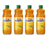 Sunqick Real Fruit Concentrate Juicer - Rafraîchissement Fruité (Mangue, 4 Bouteilles) 700 Millilitres x 4 Bouteilles