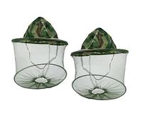 SUNREEK 2 Pack Camouflage Apiculture Apiculteur Anti-Moustique Abeille Insecte Mouche Masque Cap Chapeau avec Tête Net Maille Visage Protection Équipement de Pêche en Plein Air