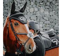 SUNRIDE Bonnet Anti-Mouches SQ - atténue Les bruits ambiants, protège des Insectes, Facile d'entretien (Poney, Noir/Gris)