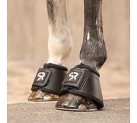 SUNRIDE Cloches de Sabot (Set de 2) - pour Chevaux - en Cuir véritable et néoprène - pour protéger des Coups de Boule (L/COB-Full, Noir)