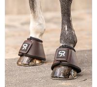SUNRIDE Cloches de Sabot (Set de 2) - pour Chevaux - en Cuir véritable et néoprène - pour protéger des Coups de Boule (M/Petit Cheval, Marron)