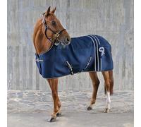 SUNRIDE Couverture d’écurie & sous-Couverture 2en1 50g (UltraDry) - idéale à la mi-Saison & par Temps Variable - matière Polaire & AirMesh - Respirante & évacue l’humidité (Bleu, 145 cm)
