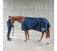 SUNRIDE Couverture de Pluie 0g pour Chevaux (Glasgow) - combinable avec des sous-couvertures - Couverture extérieure 100% imperméable - 1200D (125cm, Bleu)