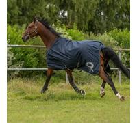 SUNRIDE Couverture de Pluie 50g pour Chevaux (Dublin) combinable avec des sous-couvertures - pour Conditions météorologiques extrêmes - 600D (Bleu, 135 cm)