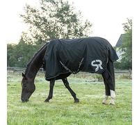 SUNRIDE Couverture de Pluie 50g pour Chevaux (Dublin) combinable avec des sous-couvertures - pour Conditions météorologiques extrêmes - 600D (125 cm, Noir)