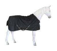 SUNRIDE Couverture de Pluie 50g pour Chevaux (Dublin) combinable avec des sous-couvertures - pour Conditions météorologiques extrêmes - 600D (125 cm, Noir)